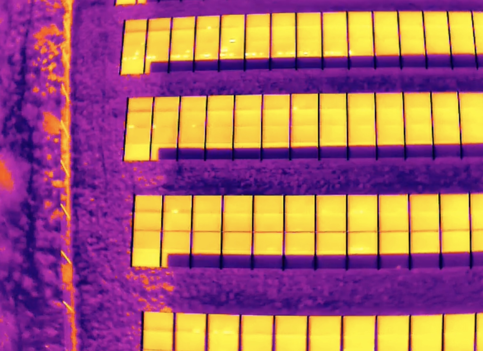 Thermalaufnahme eines Solarparks