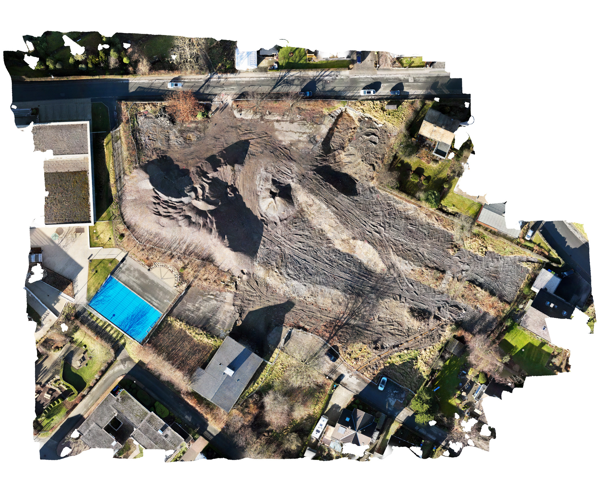 Orthophoto einer Wohngebietsplanung